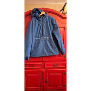 Vintage Tommy Hilfiger Mens  Large Pullover Winter Coat Jacket Half Zipper EUC